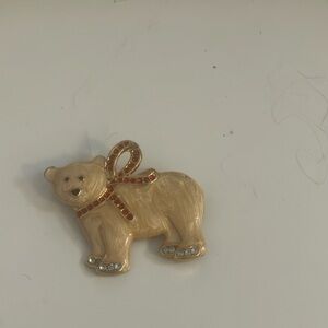 Heavy metal polar bear brooch
